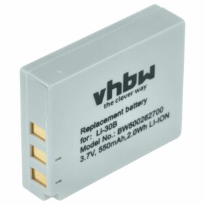 Bateria vhbw compatível com Olympus Li-30B - 550mAh, 3.7V, Li-Ion