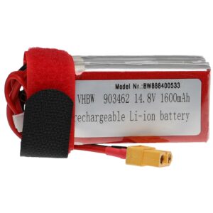 Bateria vhbw 1600 mAh 14.8V Li-polímero com conector XT60 para modelos RC