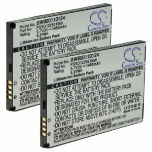 2x Bateria vhbw para Honeywell POS Scanner - 1450 mAh 3.7 V (substitui PSSO122621558)