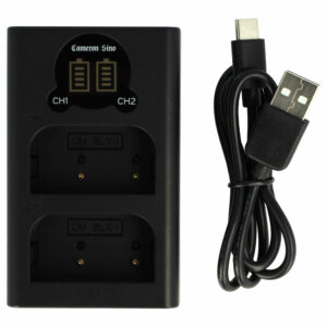 Carregador Dual USB Micro + USB-C vhbw para Olympus OM-1 - 0.5 A