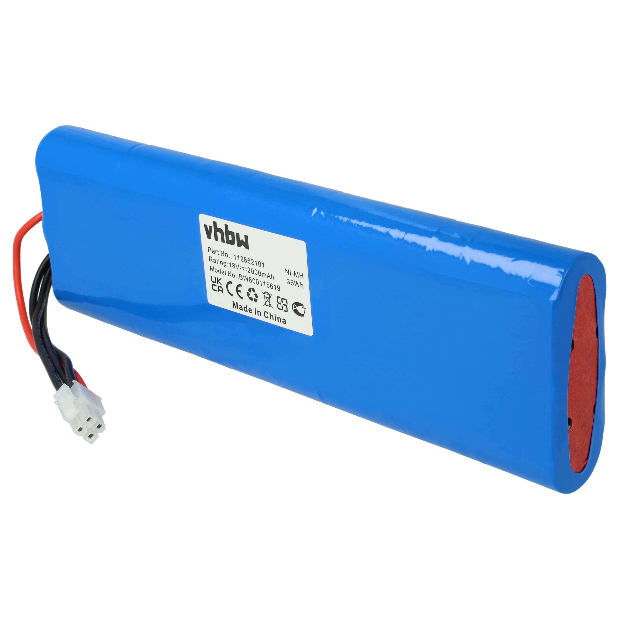 2x Bateria compatível Husqvarna 112862101, 1128621-01/6, 112862101/6, 1128621-01 - 2000 mAh 18 V NiMH - Image 3