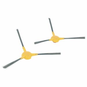 2x Escova Lateral de Substituição vhbw para Ecovacs D-S374 - 3 Braços, Cinzento e Amarelo