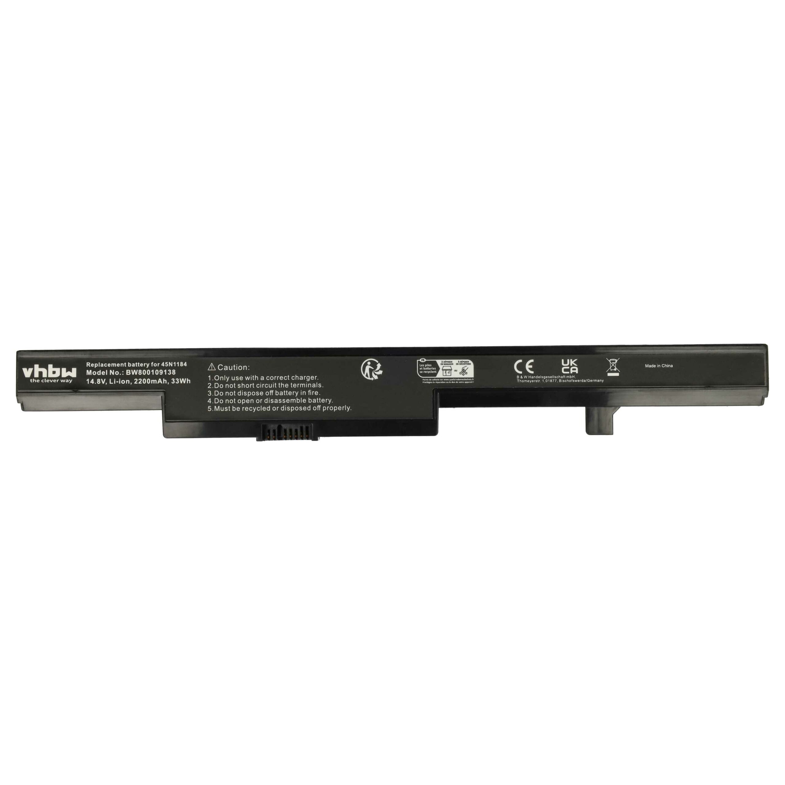 Bateria para Notebook Lenovo vhbw - 2200 mAh 14.8V Li-Ion (45N1184, 45N1185, 45N1182, L12L4E55, 45N1183) - Image 3
