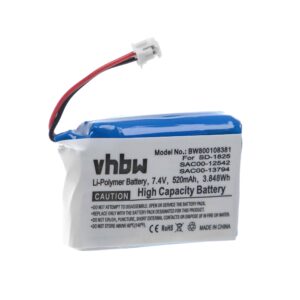 Bateria vhbw para Coleira Eletrónica SportDog SAC00-12542 - 520 mAh 7.4 V Li-polymer