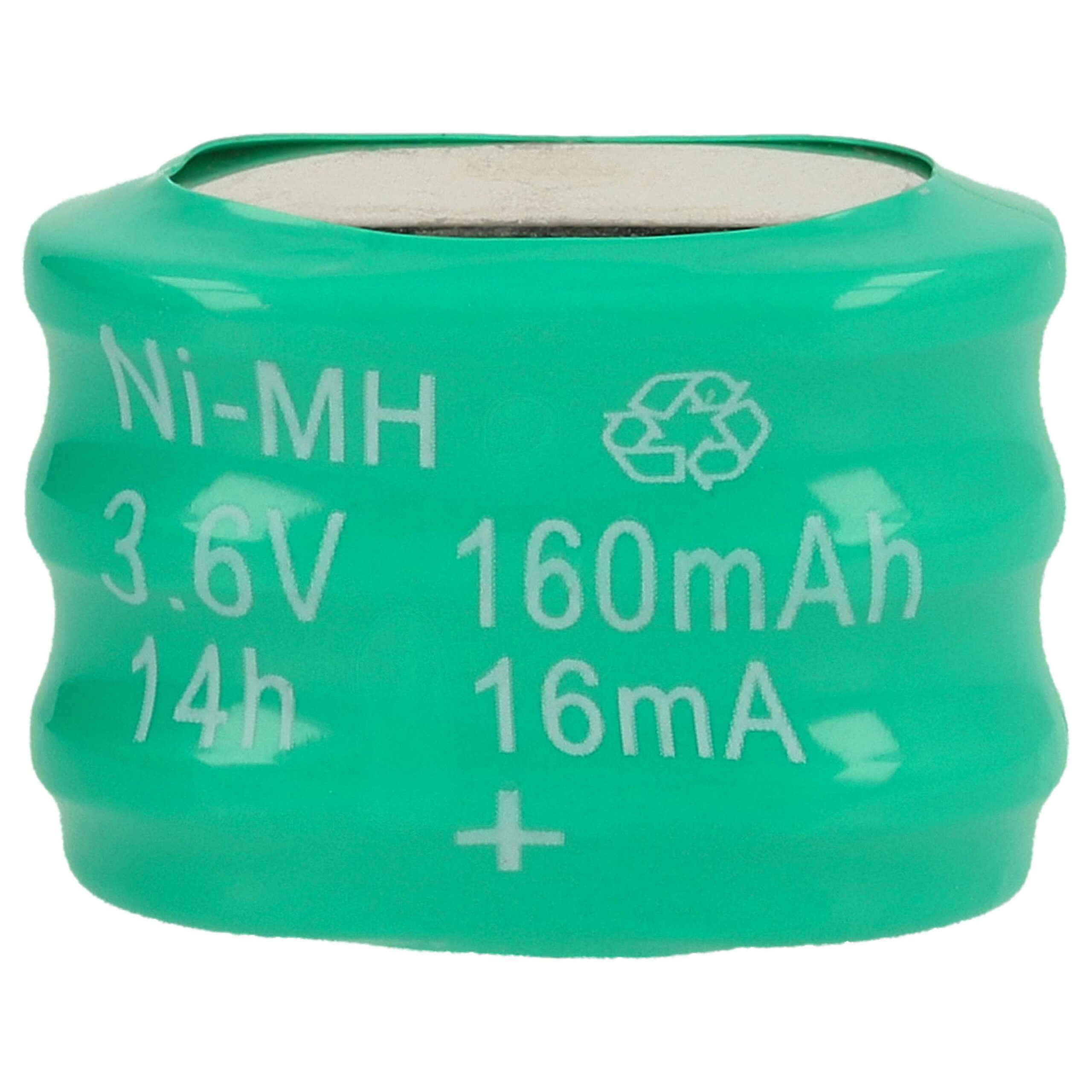 Pack 10x Pilhas Botão Recarregáveis 3/V150H 150 mAh 3.6V NiMH vhbw - Image 3