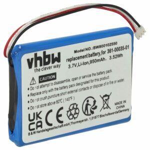 Bateria para GPS Garmin 361-00035-01 - vhbw 930mAh, 3.7V
