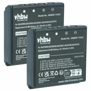 2x Bateria de Substituição para Comandos Remotos Industriais HBC BA206000, BA203000, BA205030 - 700 mAh