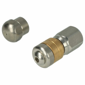 2x Bocais de Limpeza de Tubagens Substituição Kränzle KNF045 - Aço Inoxidável, Fixo + Rotativo