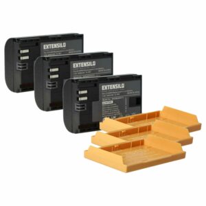 Pack 3 Baterias EXTENSILO LP-E6 / LP-E6NH para Canon - 2040mAh, 7.2V, Li-Ion