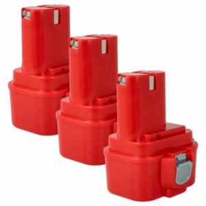 Pack 3x Bateria vhbw para Makita 192321-5, 192404-1, 192019-4, 192534-8 - 1500 mAh, 9.6 V, NiMH