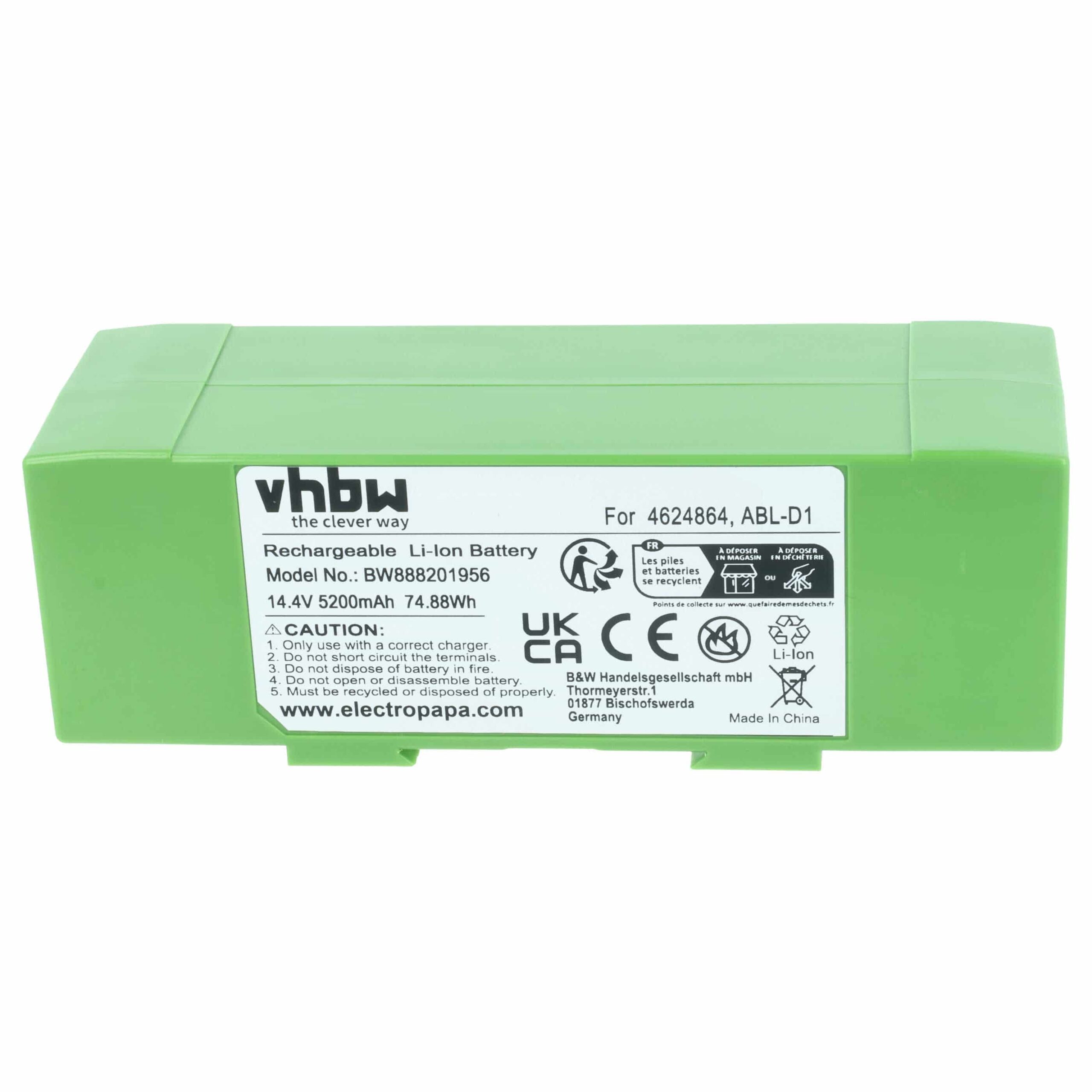 Bateria vhbw para iRobot ABL-D1, ABL-D2 5200mAh 14.4V Li-Ion - Image 3