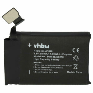 Bateria vhbw para Apple Smartwatch A1848 - 270 mAh 3.82 V Li-polímero + Ferramentas