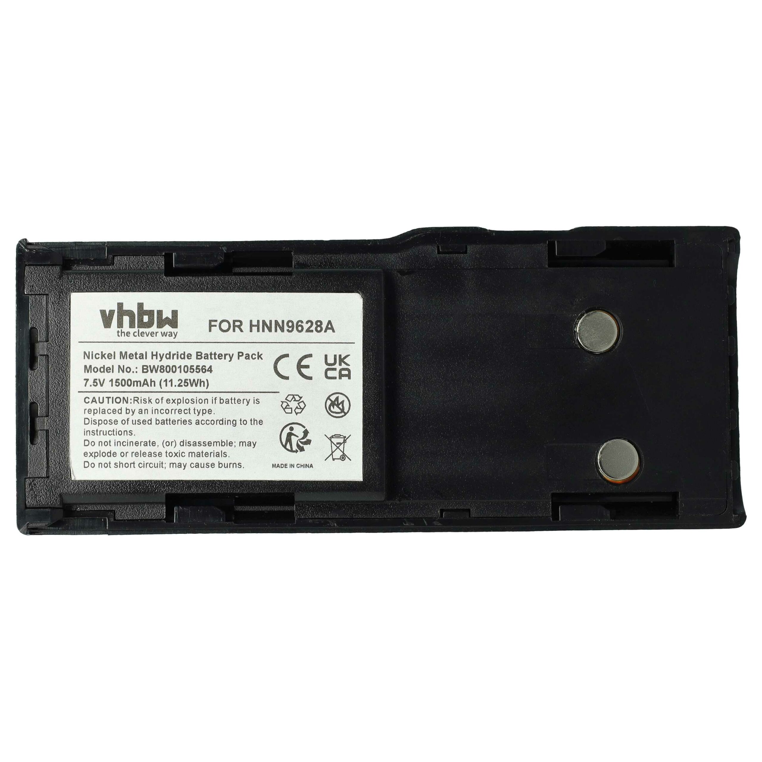 5x Bateria para Rádio Motorola HNN8133C, HNN9628A, HNN8308A - 1500 mAh 7.5 V NiMH + Clip de Cintura vhbw - Image 3