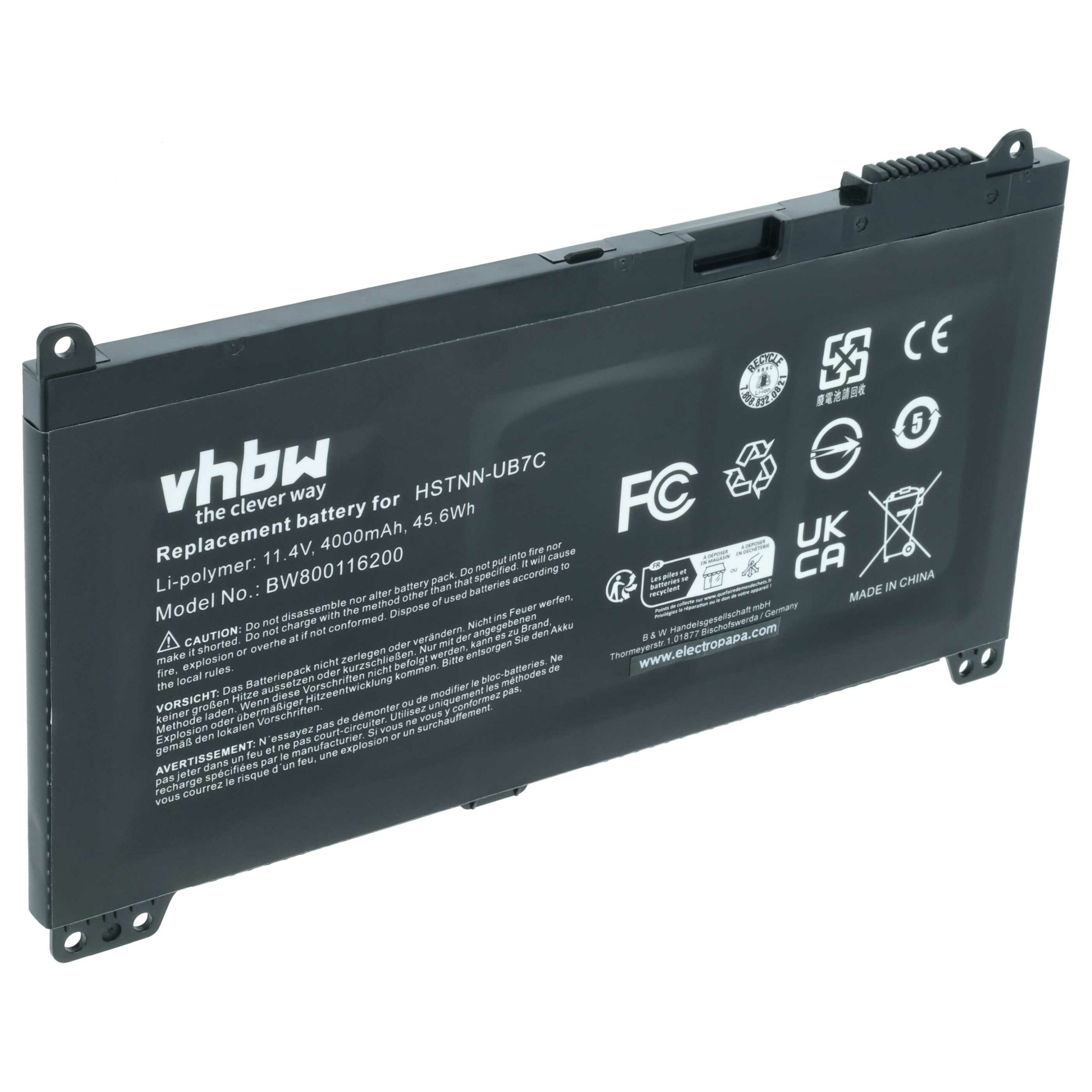 Bateria para Portátil HP vhbw - 4000 mAh 11.4 V Li-polymer (compatível com 2TT75UT, 2UA28UT, 2TT74UT, 851477-421)