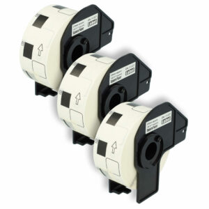 3x Rolos de Etiquetas vhbw compatíveis com Brother DK-11221 - Premium 23 mm x 23 mm + Suporte