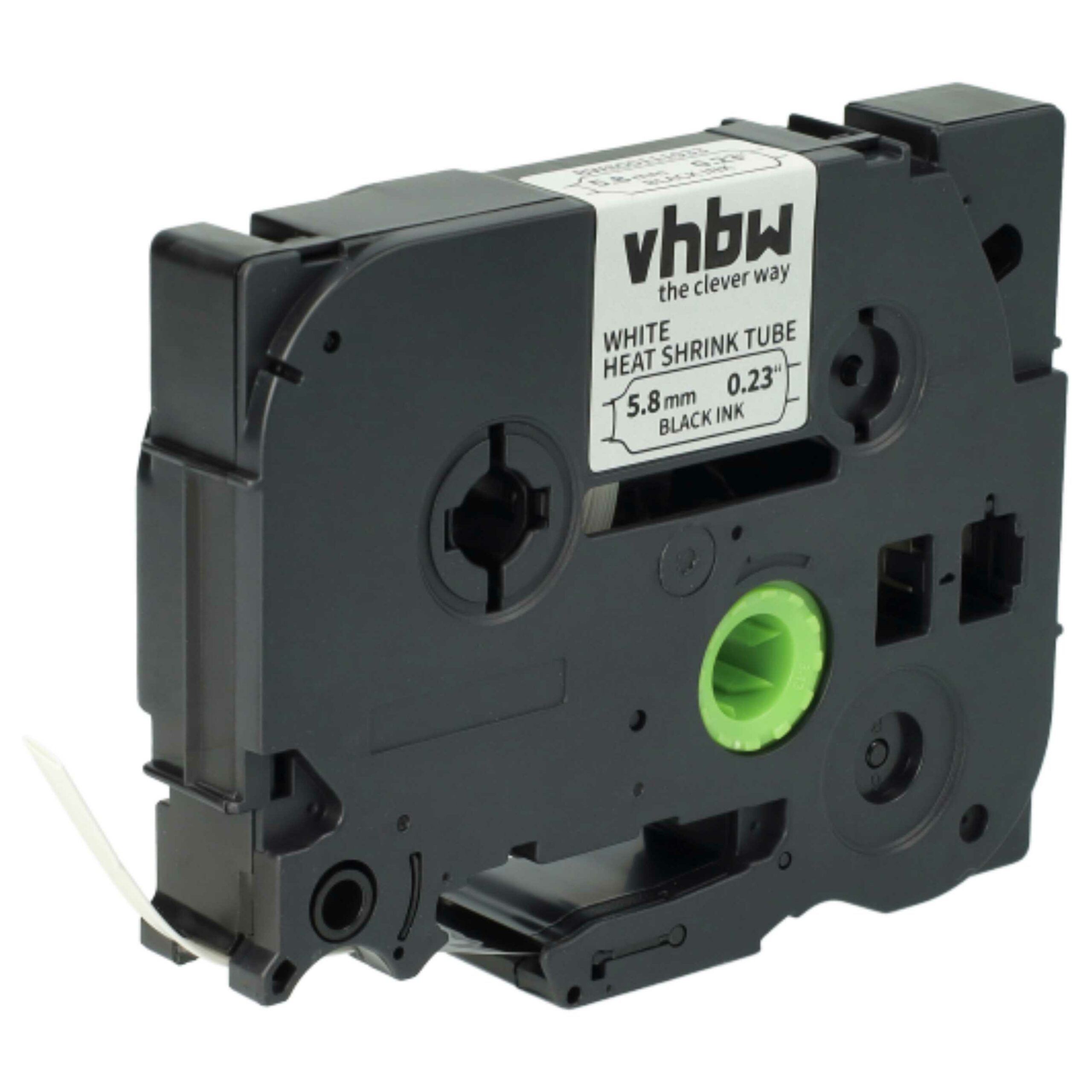 Fita de Etiquetas vhbw Compatível com Brother AHS-211, HS-211, HSe-211 - Tubo Termorretrátil 5.8 mm Preto sobre Branco