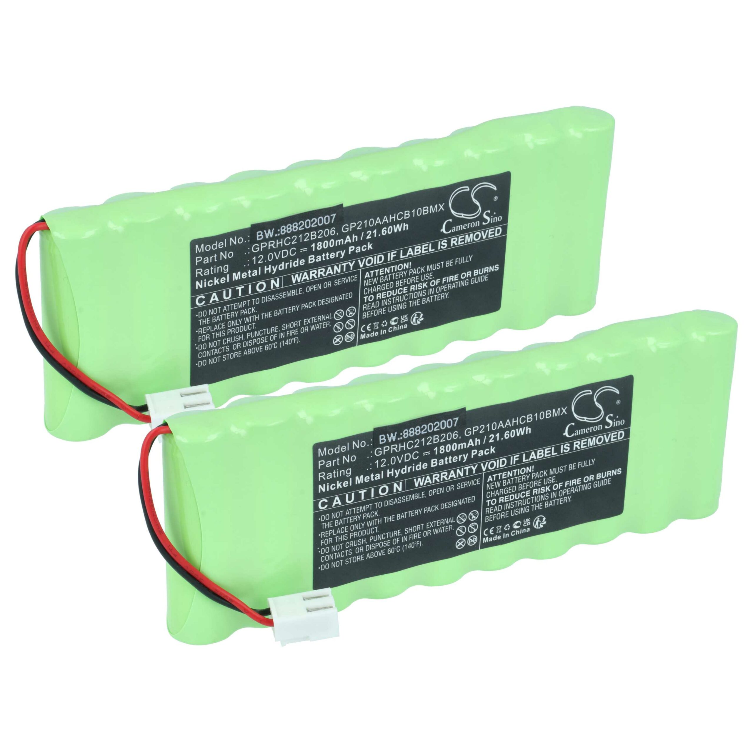 Bateria vhbw 12V 1800 mAh NiMH para Operadores de Portão Roto - Pack de 2 Unidades