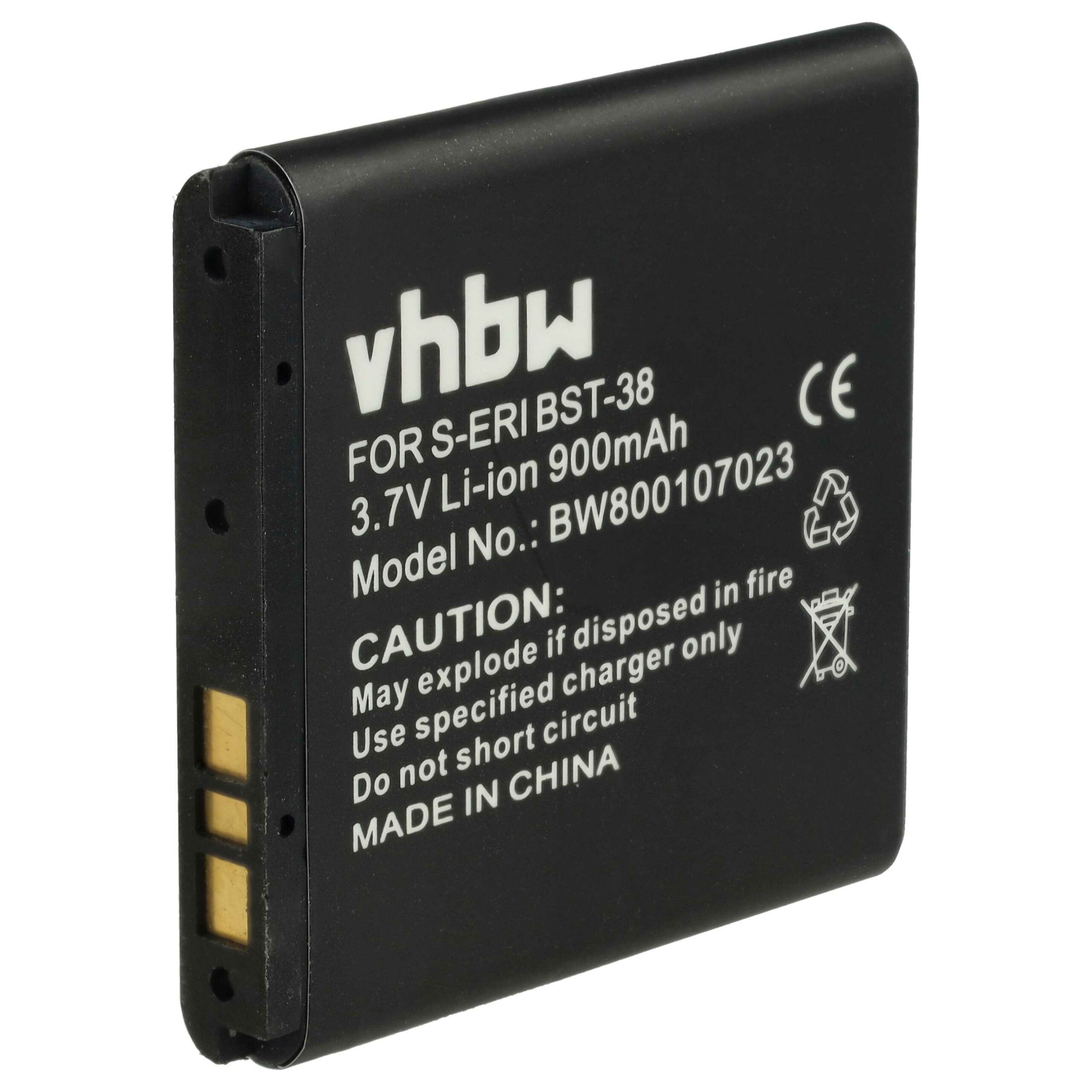 Bateria para Sony Ericsson BST-38 - 900 mAh 3.7 V Li-Ion vhbw