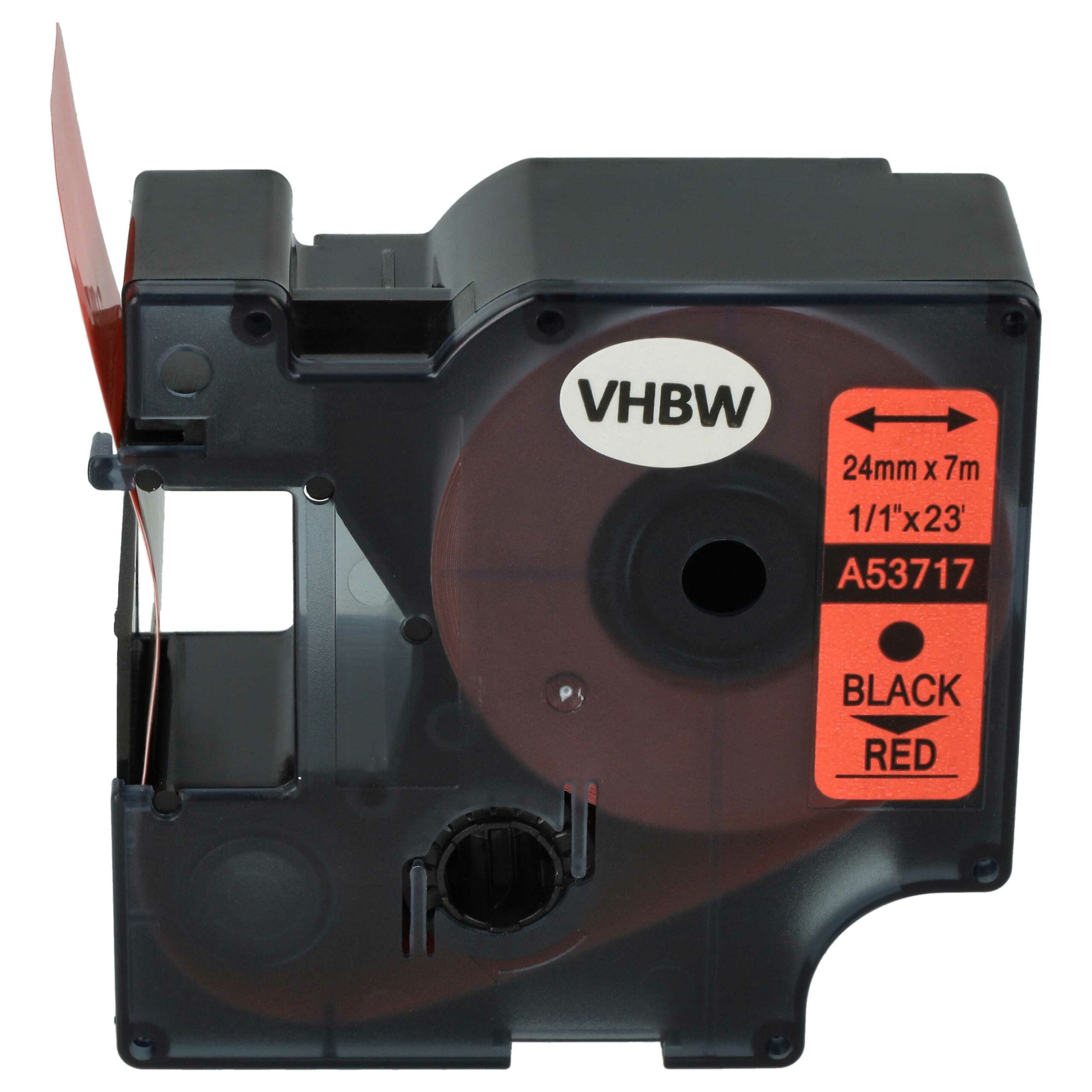 Fita de Etiquetas compatível com Dymo D1 53717 - 24 mm Preto sobre Vermelho - Image 3