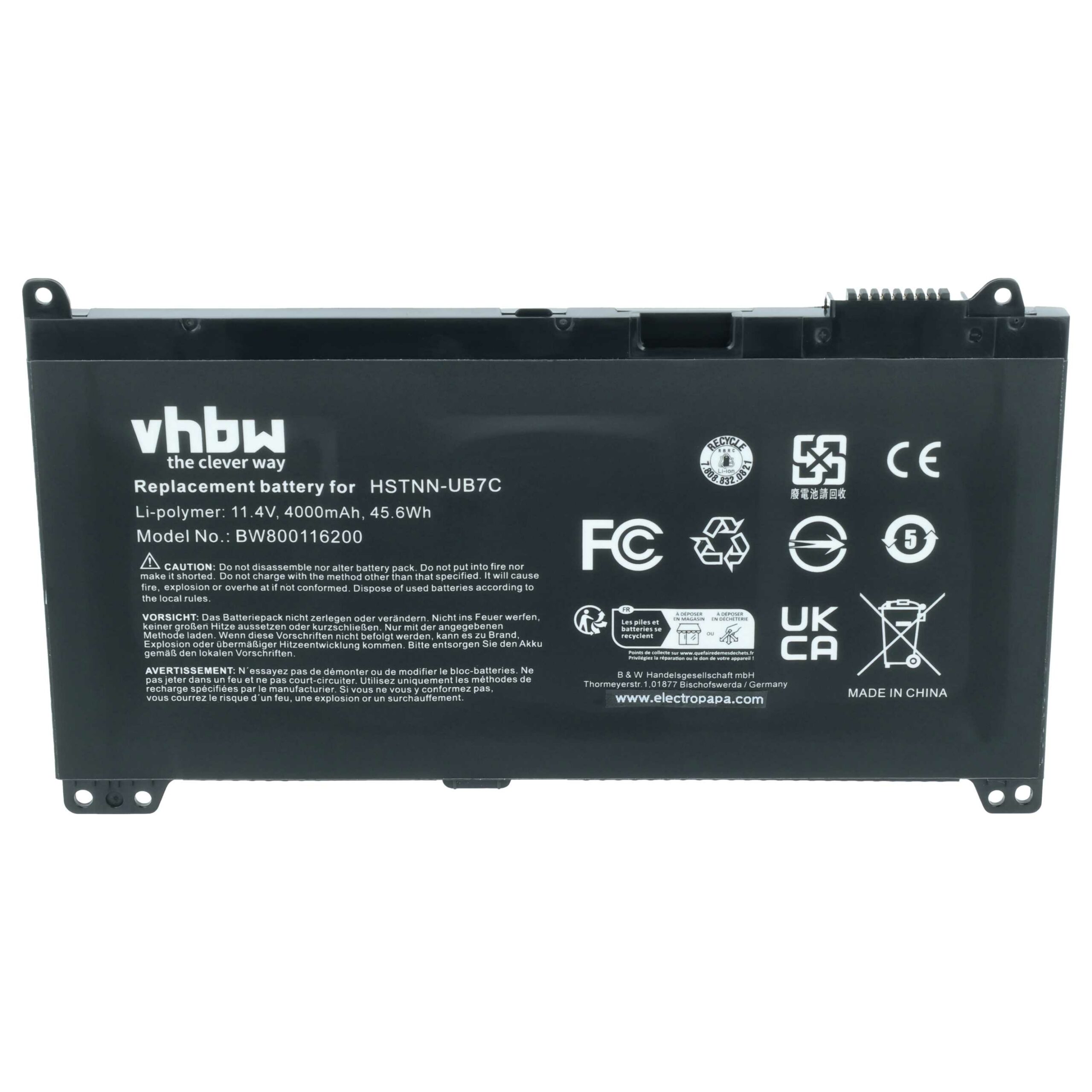 Bateria para Portátil HP vhbw - 4000 mAh 11.4 V Li-polymer (compatível com 2TT75UT, 2UA28UT, 2TT74UT, 851477-421) - Image 3