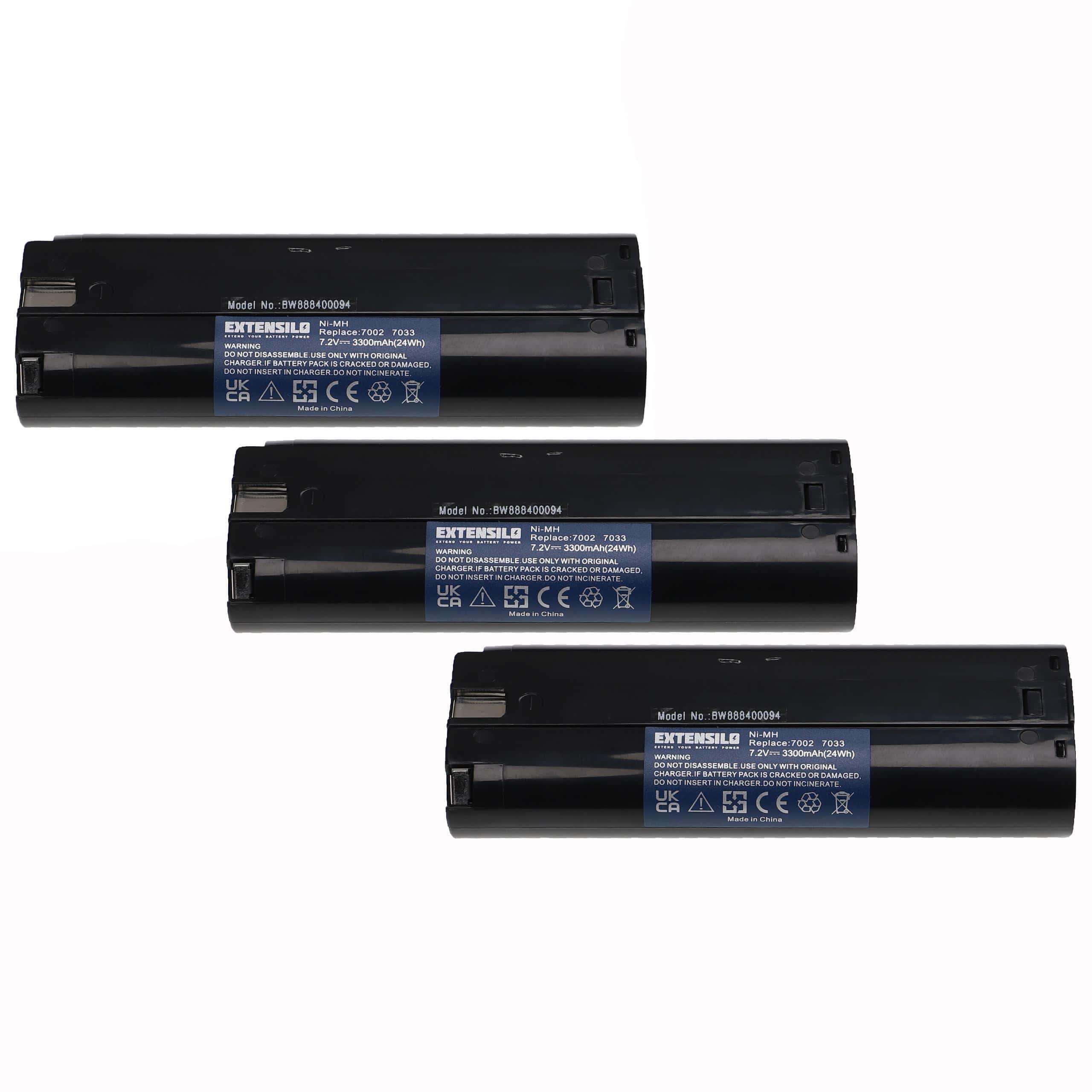Pack 3 Baterias EXTENSILO Compatível Einhell 91011 - 3300 mAh, 7.2 V, NiMH - Image 4