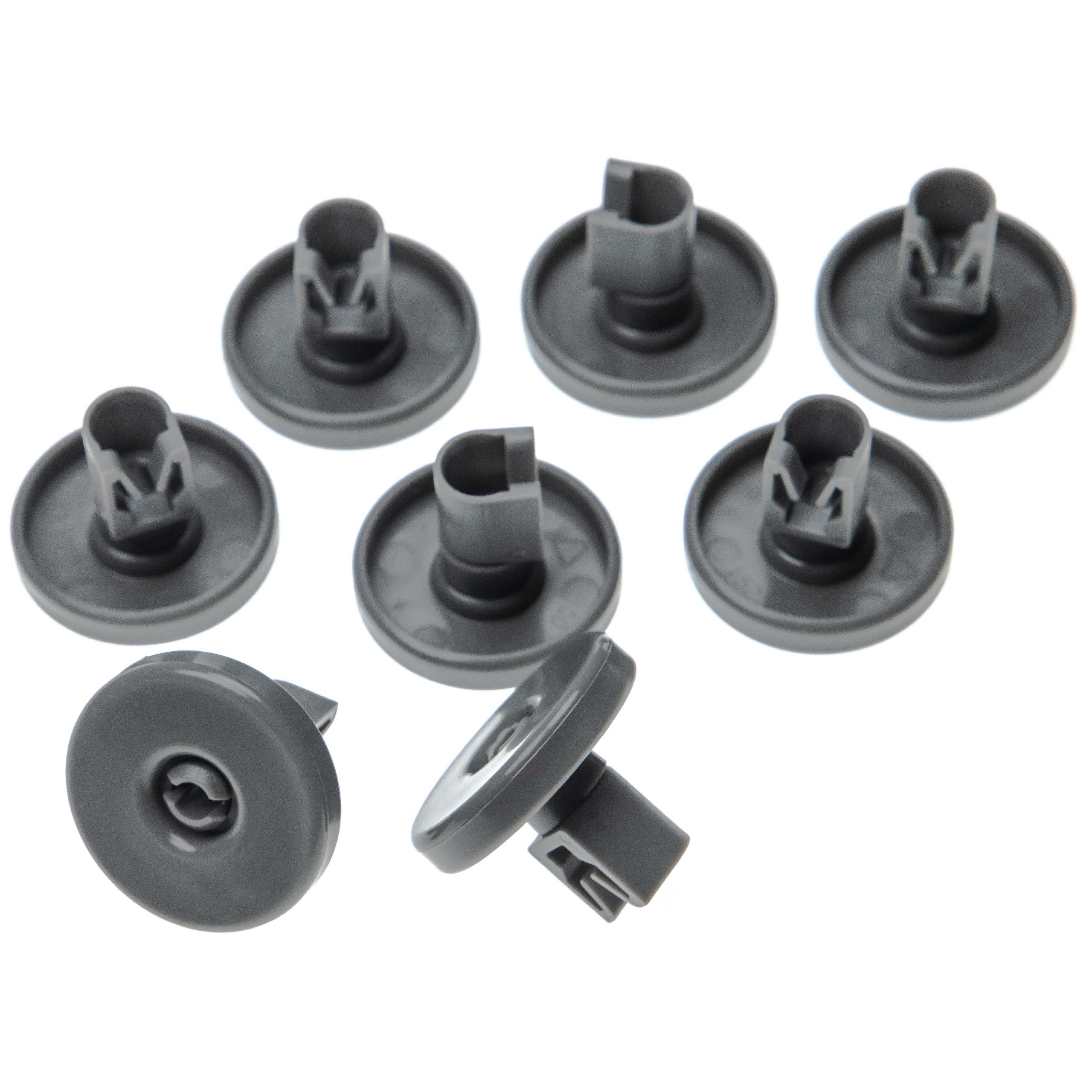 8x Rolos para Cesto Inferior de Máquina de Lavar Louça vhbw - Compatível com Electrolux/Zanussi - ⌀ 40 mm