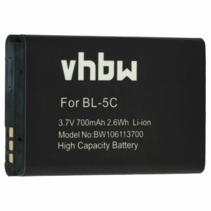 Bateria para Telemóvel vhbw substitui Alcatel RTR001F01, 3BN67332AA, 10000058 - 700 mAh 3.7 V Li-Ion