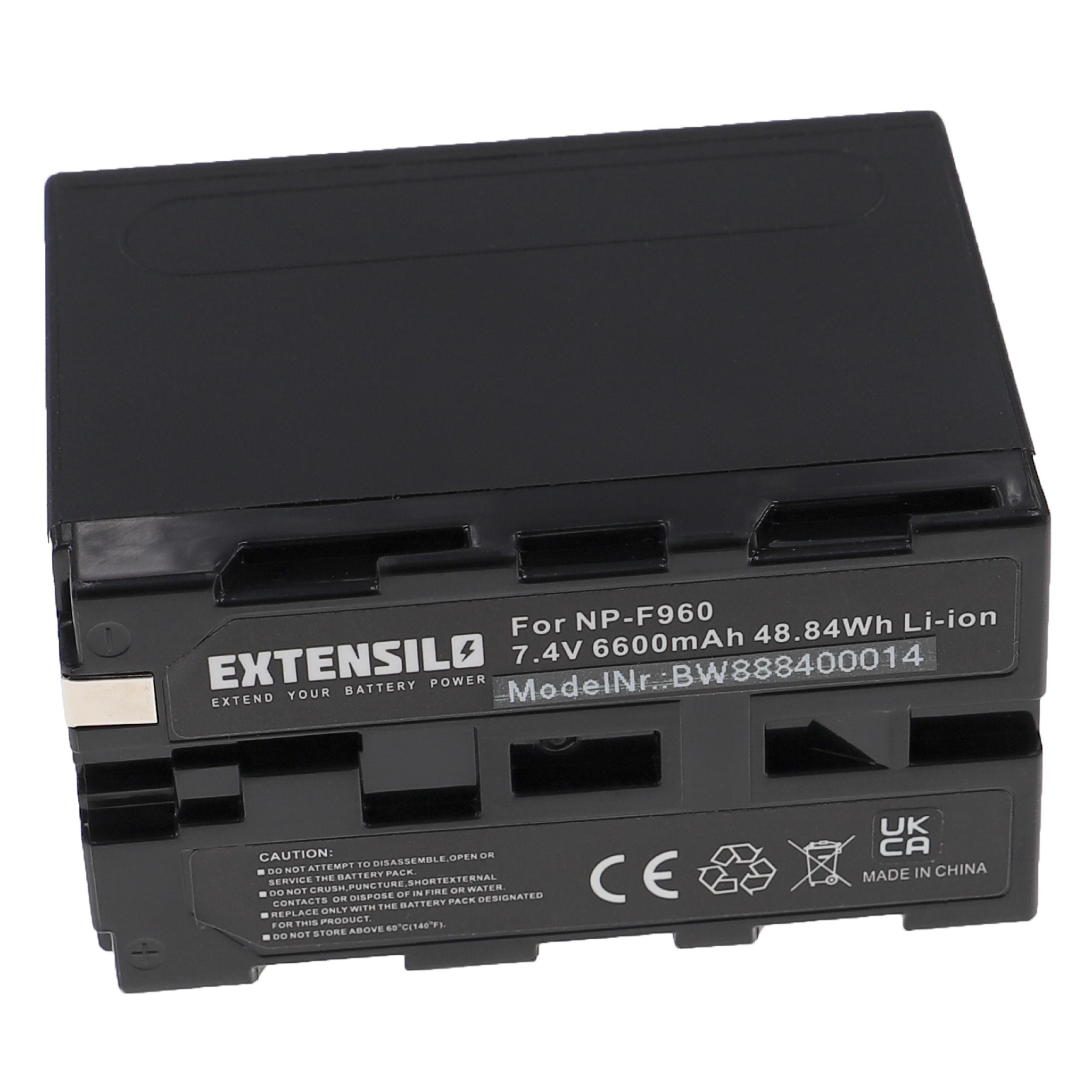 Bateria EXTENSILO compatível com Sony NP-730, NP-F550, NP-530, NP-930, NP-F530, NP-F330, NP-F570 - 6600mAh, 7.4V, Li-Ion - Image 2