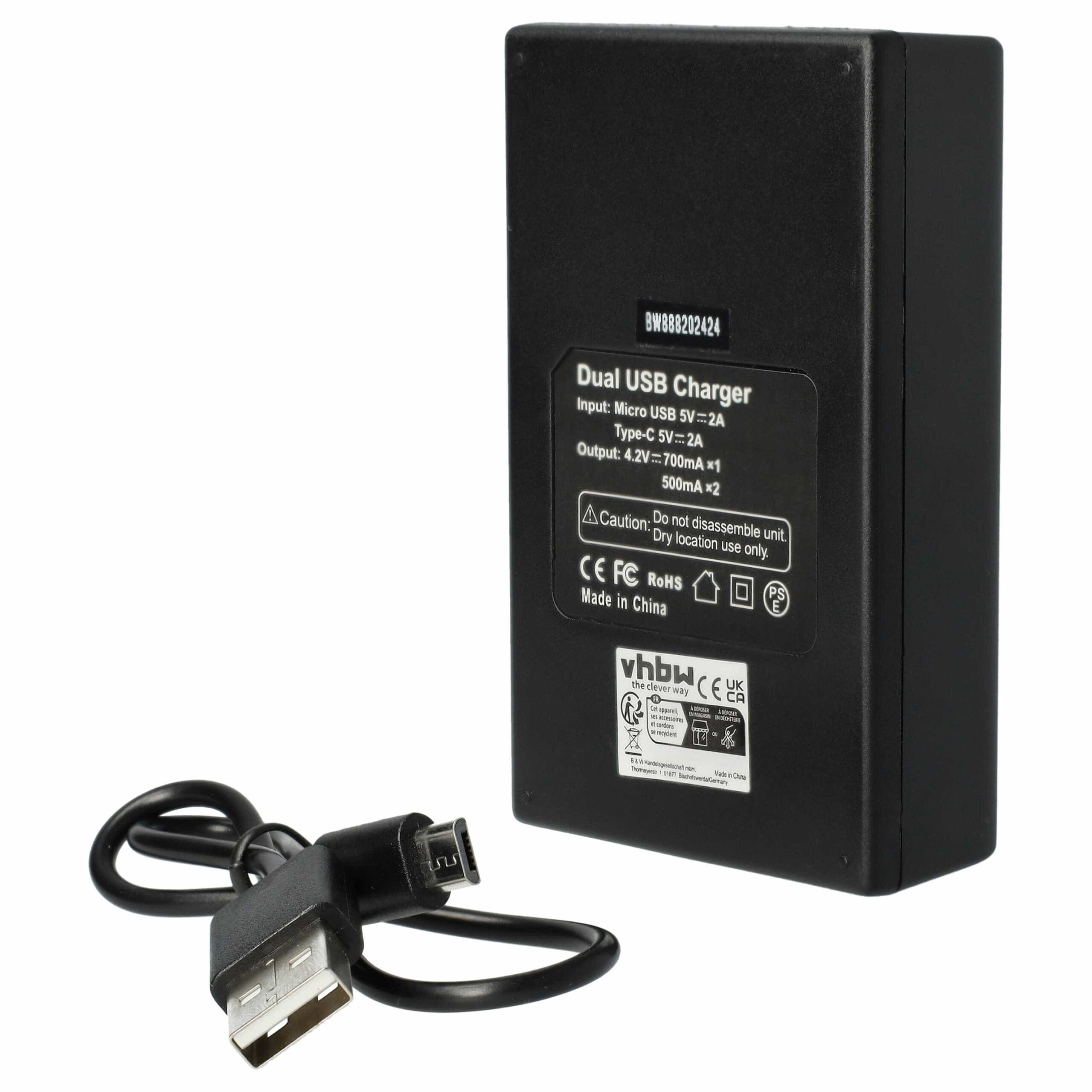 Carregador de Bateria Micro-USB + USB-C com Cabo para Canon IXY 50MC 8.4V - Image 2