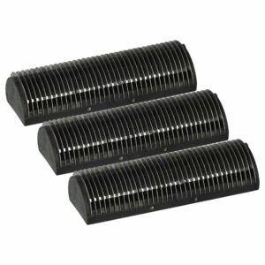 3x Bloco de Corte vhbw Compatível com Braun 5001719, 410, 383, 346, 330 - Preto/Prateado