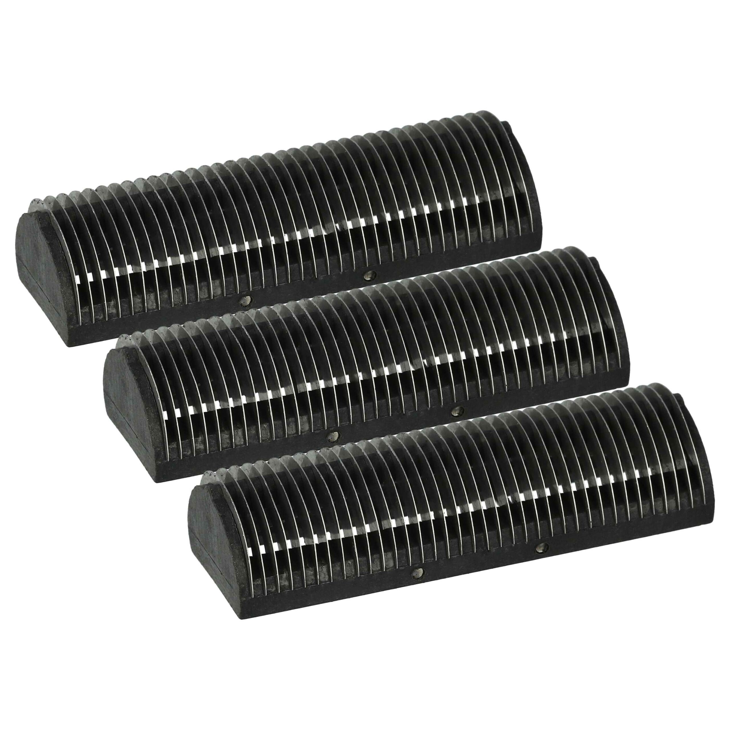 3x Bloco de Corte vhbw Compatível com Braun 5001719, 410, 383, 346, 330 - Preto/Prateado