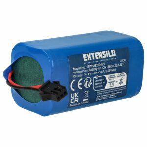 Bateria EXTENSILO para Cecotec CONG1002, Eufy e compatíveis - 3400mAh, 14.4V, Li-Ion