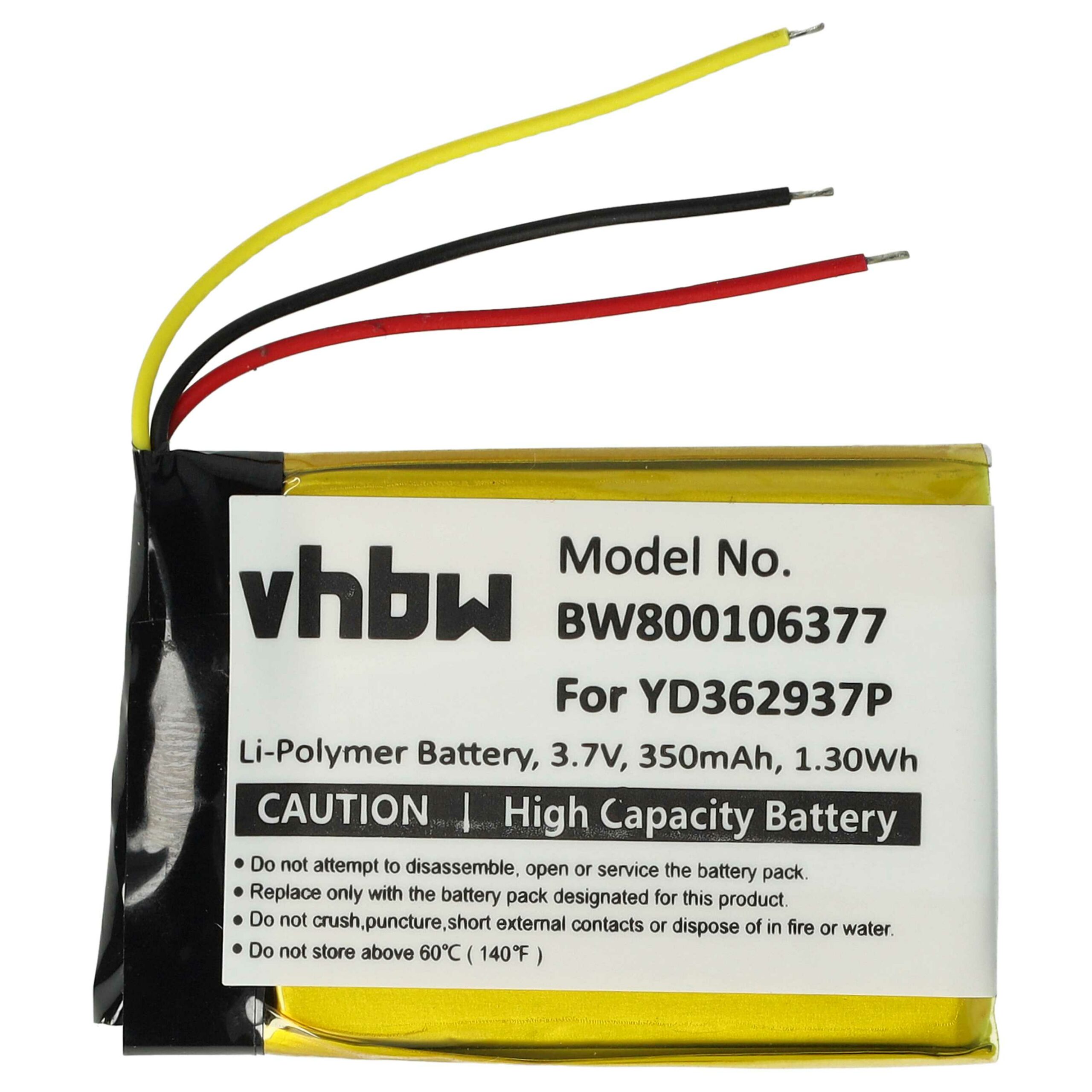 Bateria de Substituição para Comando Remoto GoPro vhbw - 350 mAh 3.7 V Li-polymer