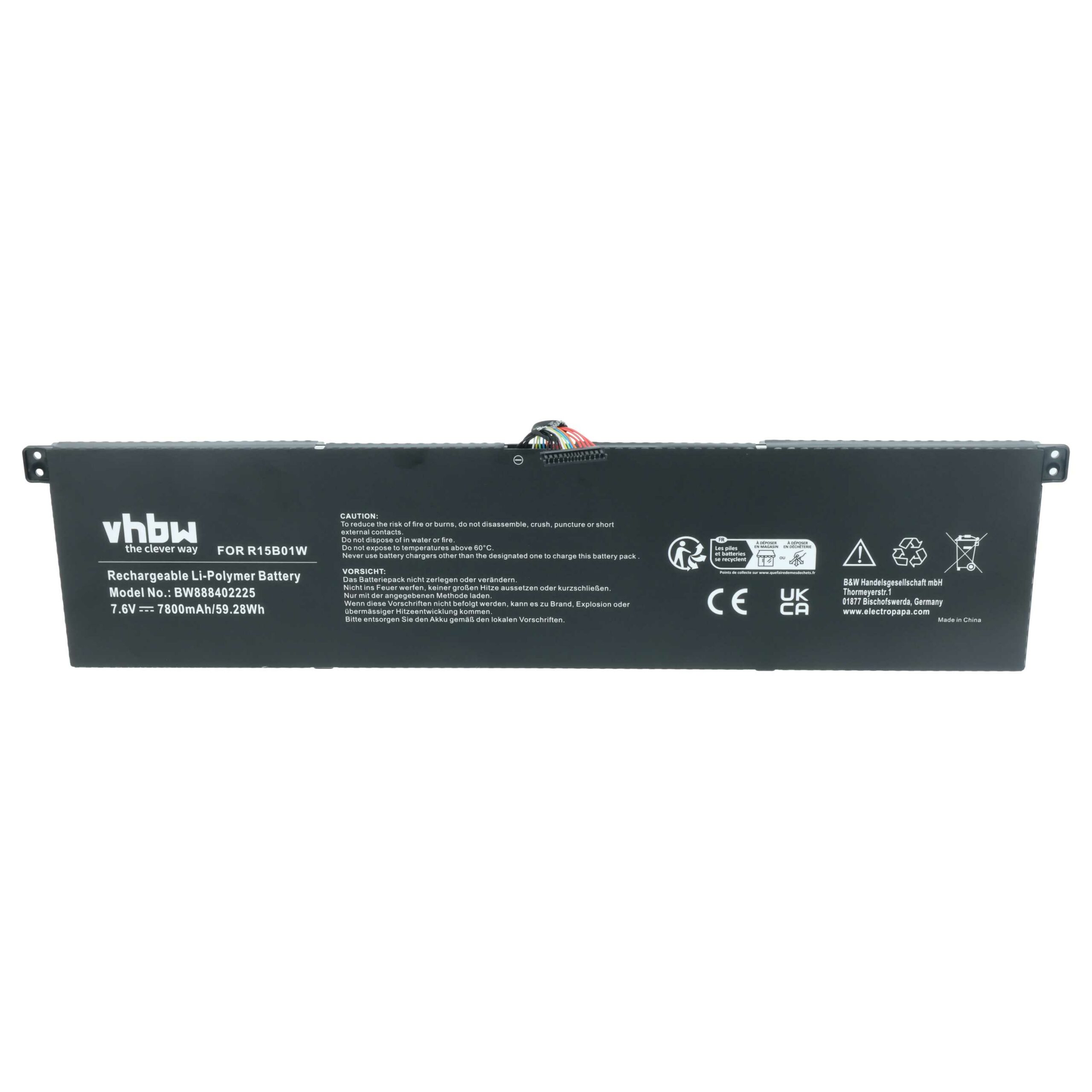Bateria vhbw para Xiaomi R15B01W - 7800 mAh 7.6 V Li-polímero - Image 3