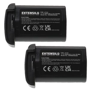 2x Bateria EXTENSILO LP-E4N/LP-E4 Canon - 2600mAh, 11.1V, Li-Ion