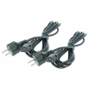 2x Cabo de Alimentação C13 com Ficha Euro vhbw - 3 m para Monitor PC e Computador