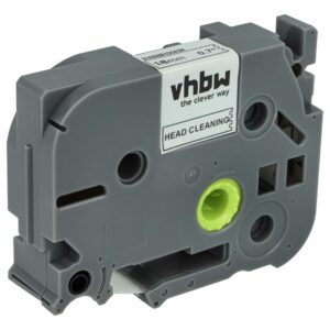 Cartucho de Fita de Limpeza da Cabeça de Impressão vhbw para Brother TZE-CL4, TZECL4 - 2,5 m x 18 mm
