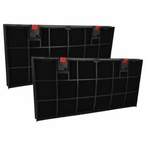 2x Filtro de Carvão Ativado para AEG 0243271009, Bauknecht e compatíveis - 43 x 21,2 x 2,7 cm