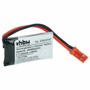 Bateria vhbw 650 mAh 3.7V Li-polymer para Carrera 370410147