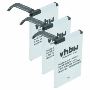 3x Bateria para Scanner Zebra 03MAY18, BT-000334, BT-000334-1 - 3000 mAh 3.85 V