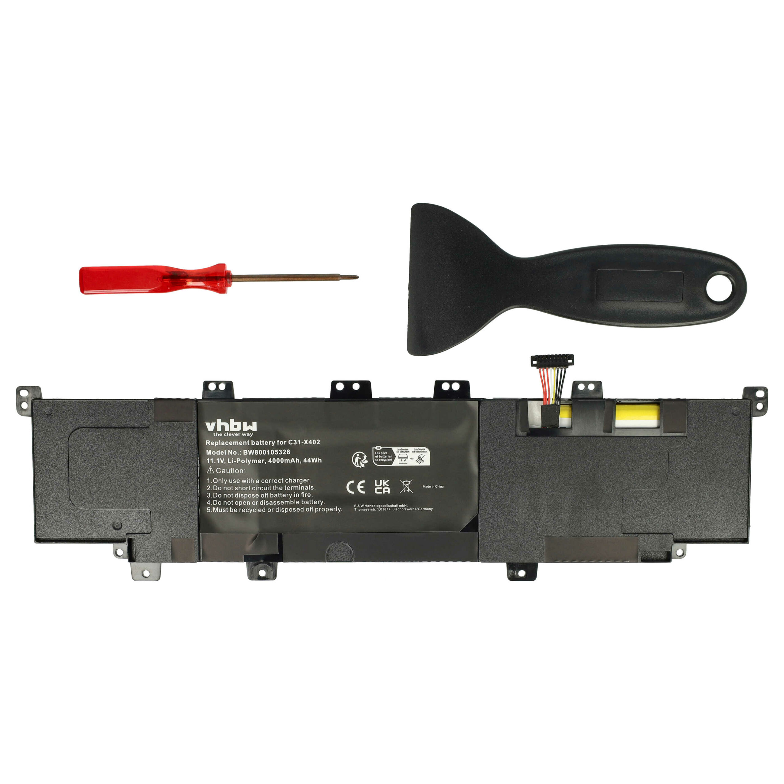 Bateria vhbw para Asus Notebook - Substitui C31-X402 - 4000 mAh 11.1 V Li-polymer
