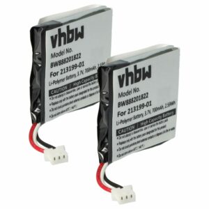 Bateria para Auricular Wireless Plantronics vhbw 2x 650 mAh 3.7 V Li-polymer