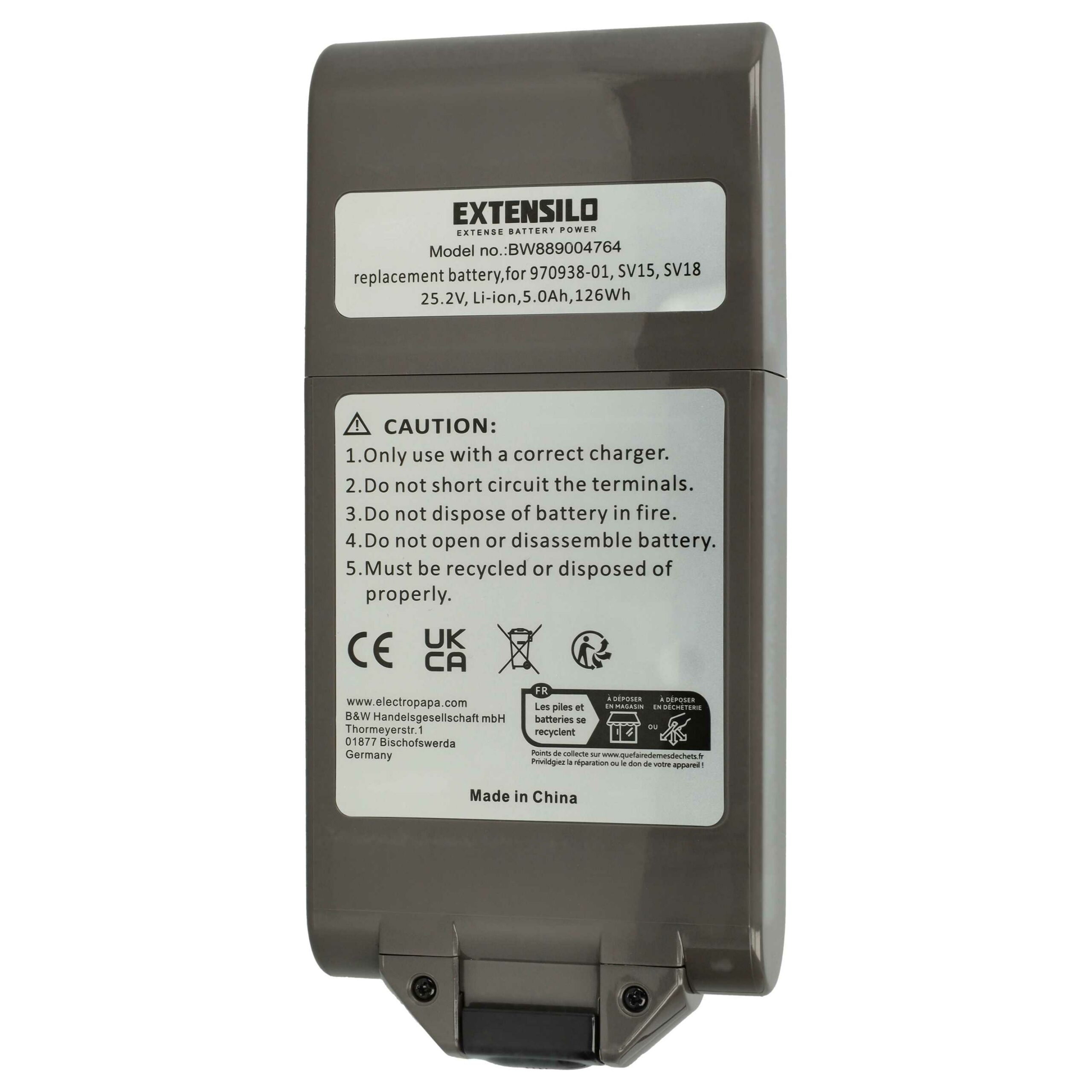 Bateria EXTENSILO para Dyson SV15, SV17, SV18 - 5000mAh, 25.2V, Li-Ion - Image 3
