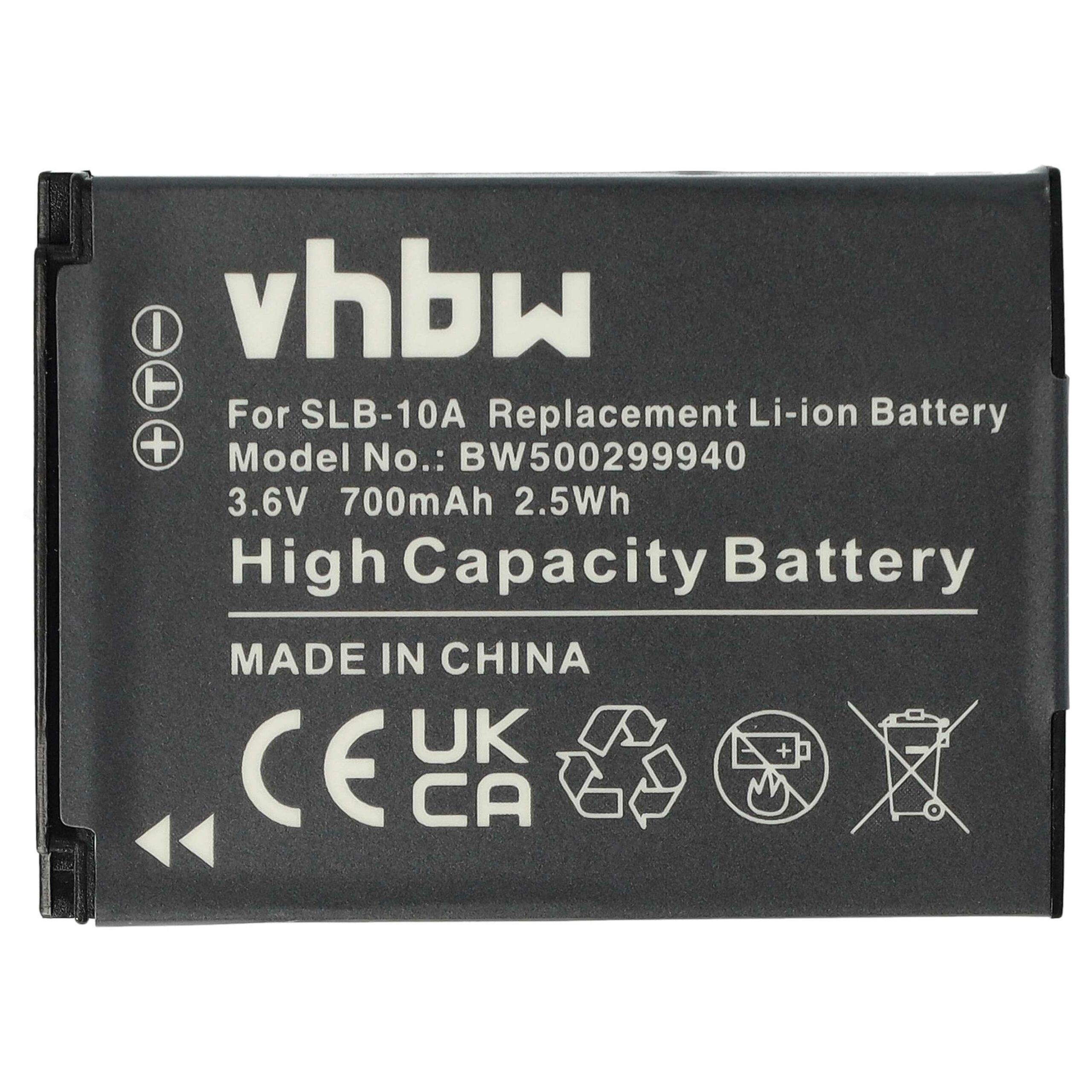 Bateria vhbw compatível com Samsung BP-10A, SLB-10A - 700mAh, 3.6V, Li-Ion - Image 3