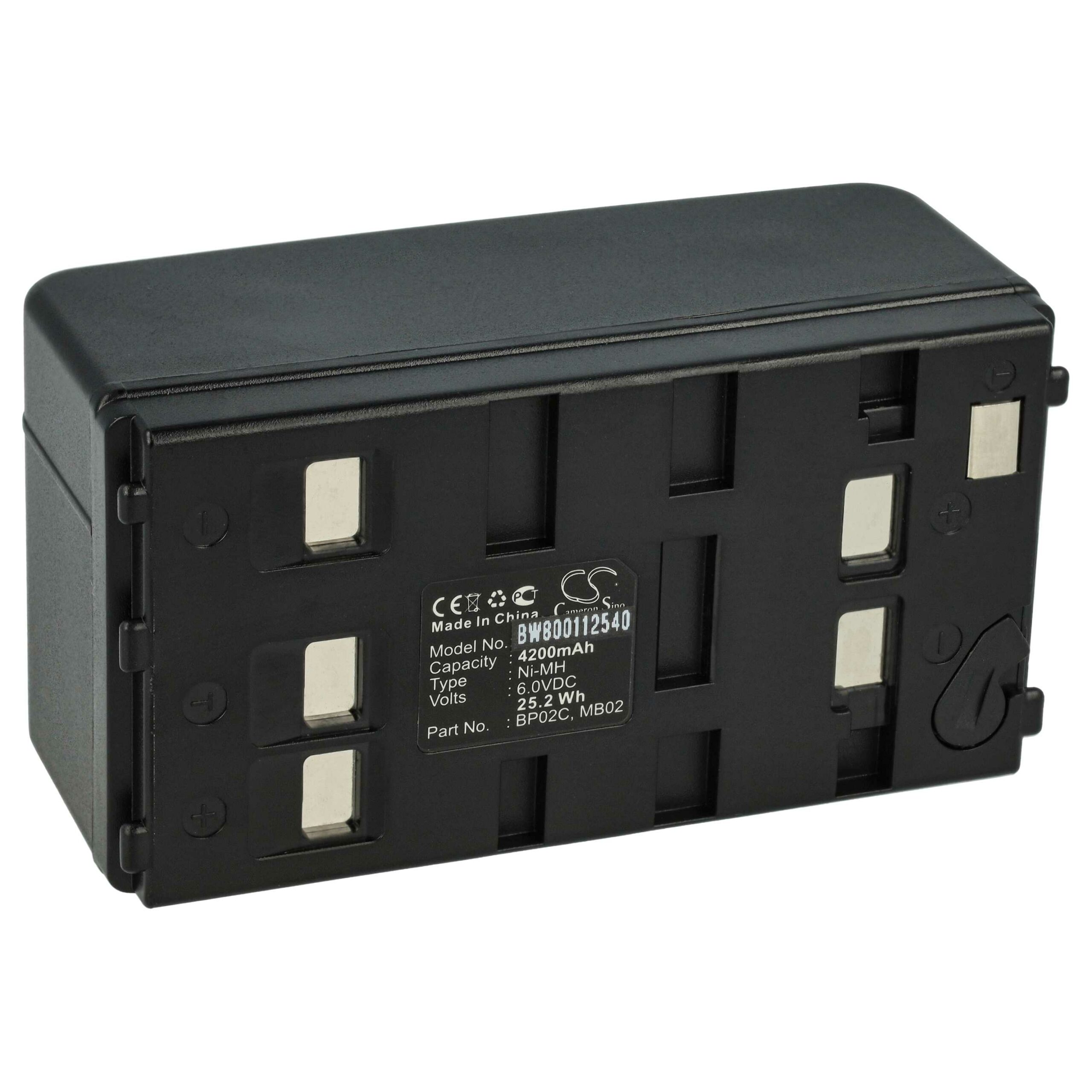 Bateria Laser compatível com Pentax BP02C, MB02 - 4200 mAh 6 V NiMH