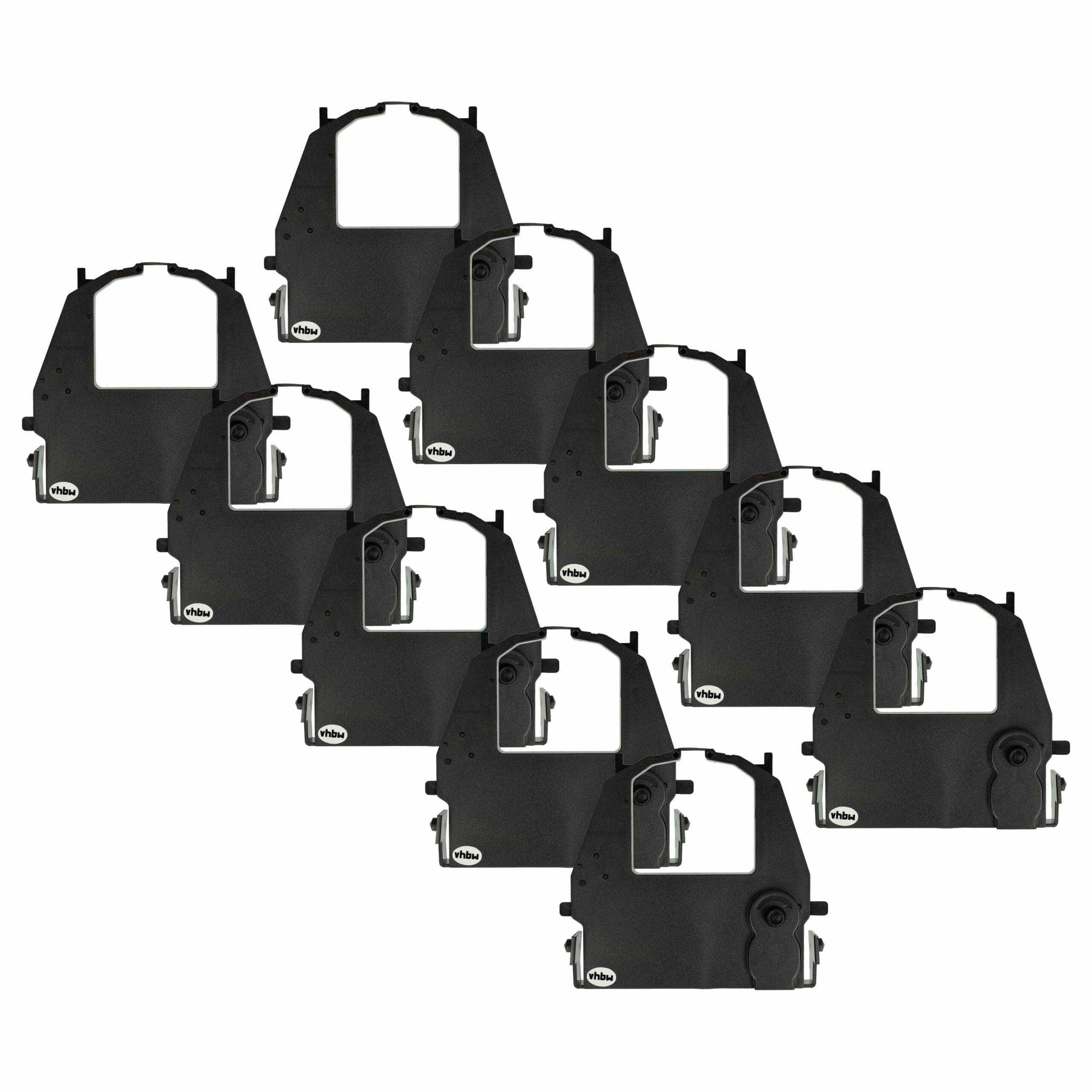 Pack 10x Fita de Tinta compatível Fujitsu 18490-DL 3700 para Impressora Matricial e Recibos - Preta vhbw