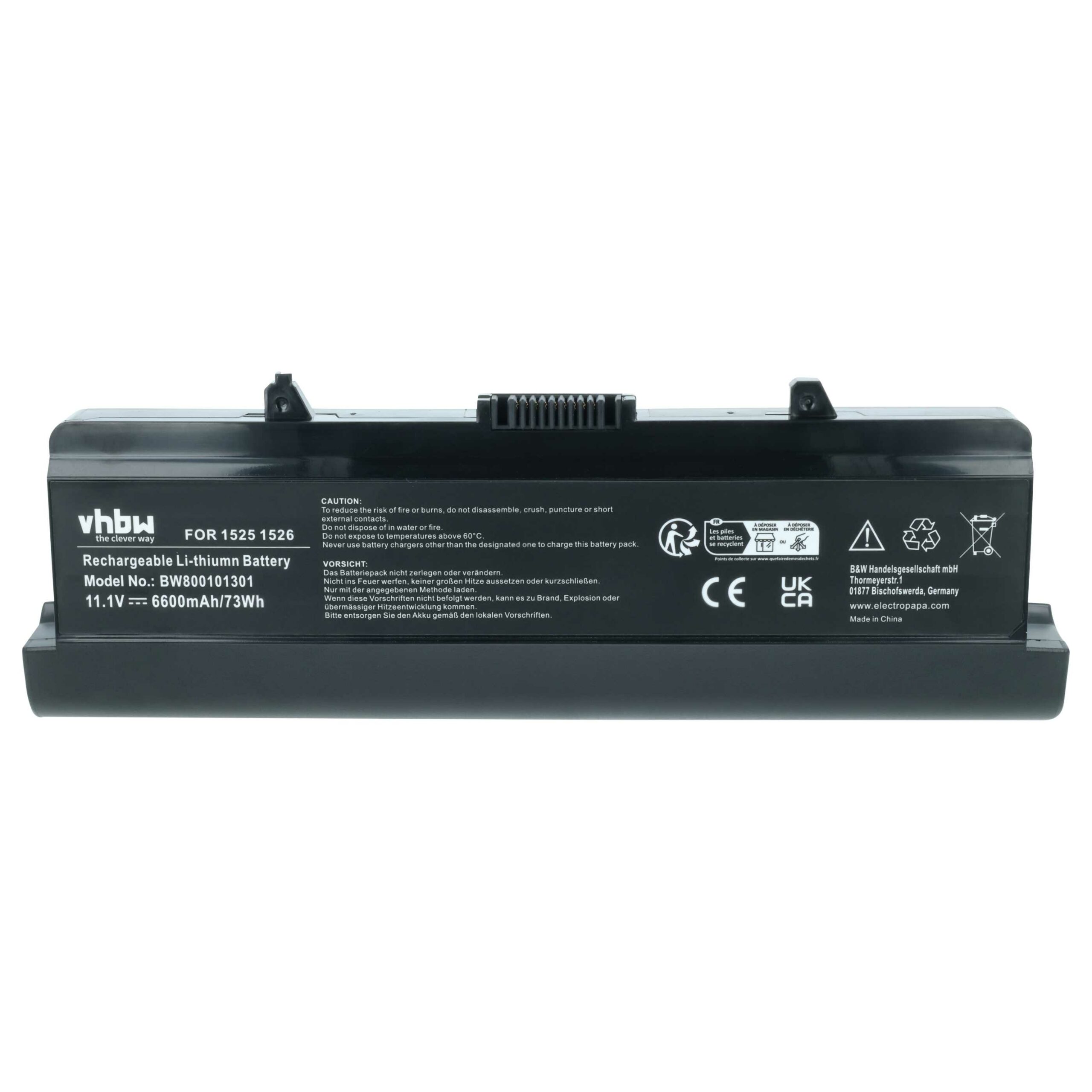 Bateria para Portátil Dell vhbw - 6600 mAh 11.1 V Li-Ion (Substitui 0GW252, 312-0626, 312-0625, 312-0566, 312-0567) - Image 3