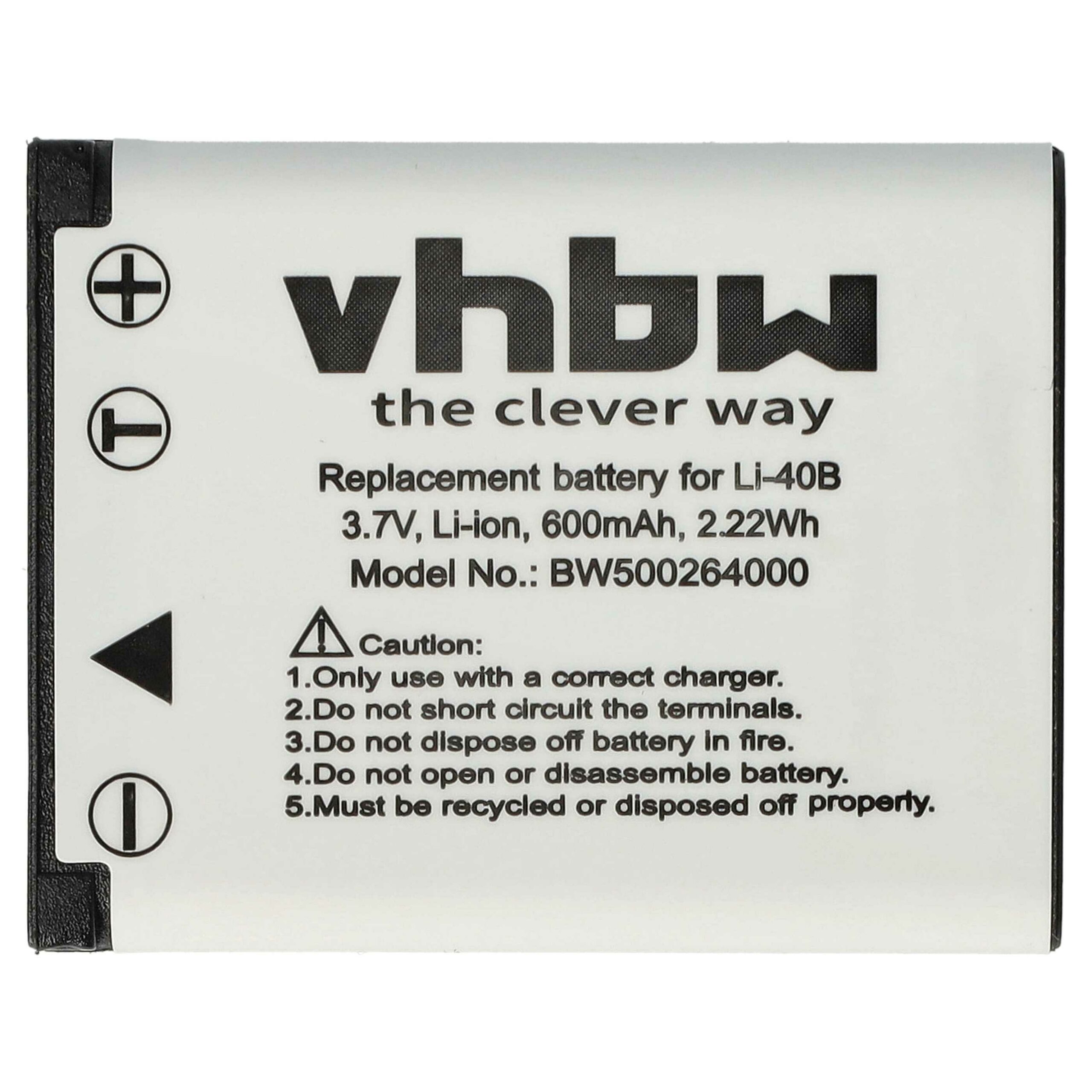 Bateria vhbw DLI216 para câmaras - 600mAh, 3.7V, Li-Ion - Image 3