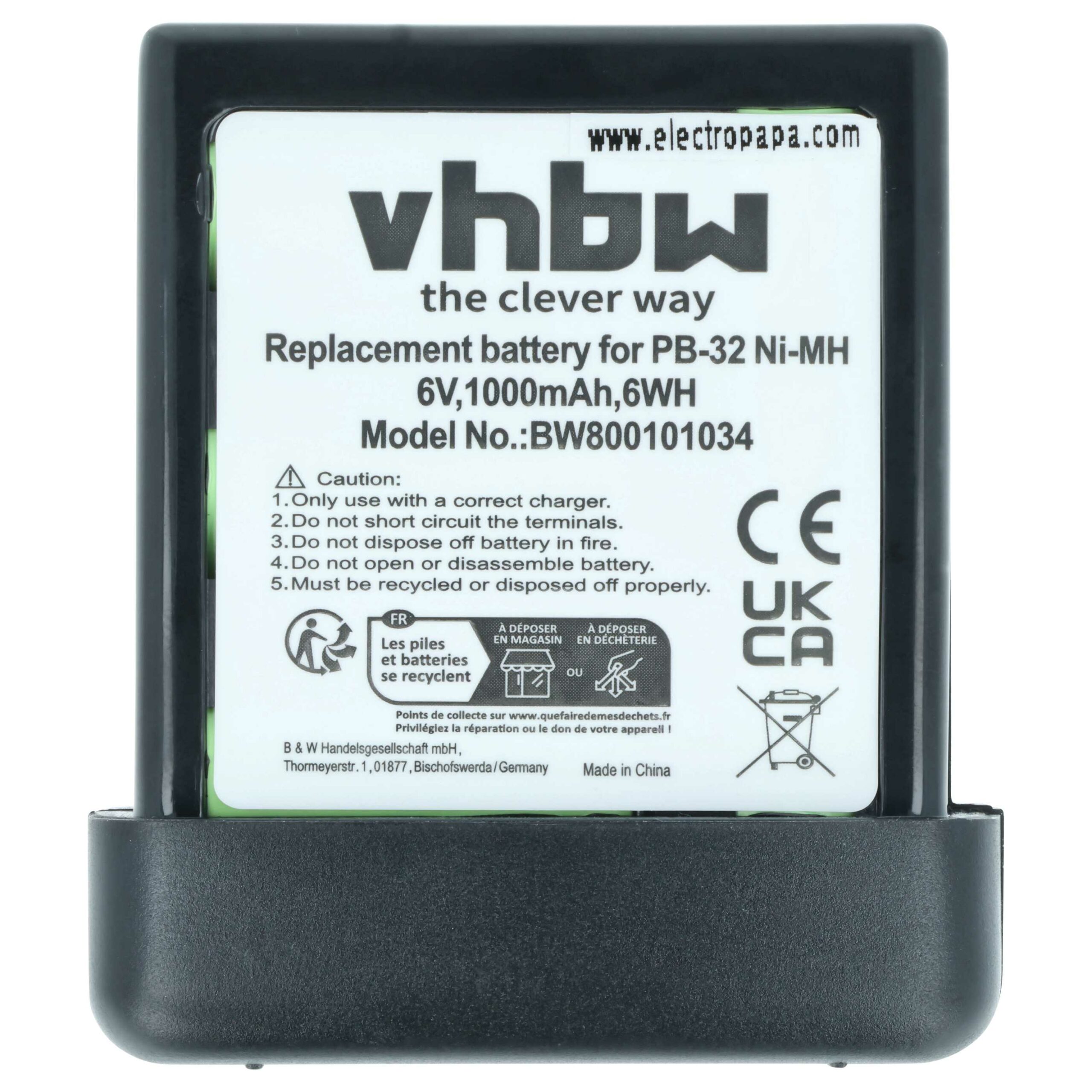 Bateria vhbw para Rádio Kenwood PB-32, PB-32H, PB-33 - 1000 mAh 6 V NiMH - Image 3