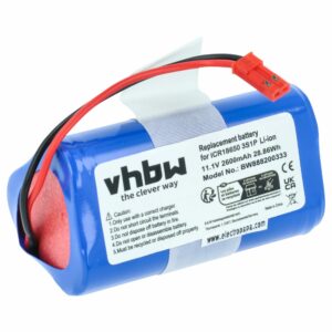Bateria vhbw 2600mAh 11.1V Li-Ion para Ecovacs CEN250, ML009, V700
